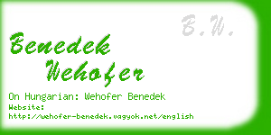 benedek wehofer business card